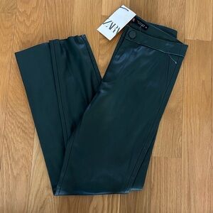 Zara Emerald Faux Leather Pants